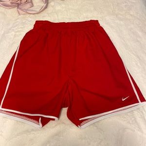 Red Nike soccer shorts